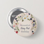 Strawberry Berry Erster Geburtstag Party Button (Vorne & Hinten)
