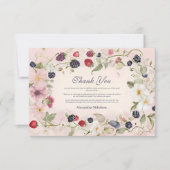 Strawberry Berry Erster Geburtstag Party Dankeskarte (Vorderseite)