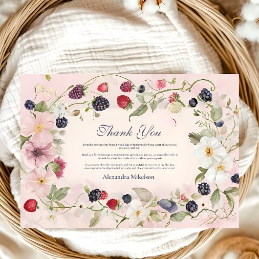 Strawberry Berry Erster Geburtstag Party Dankeskarte