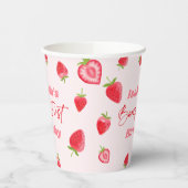 Strawberry Berry Erster Geburtstag Party Pappbecher (Links)