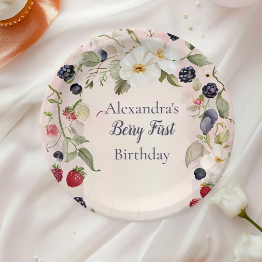 Strawberry Berry Erster Geburtstag Party Pappteller
