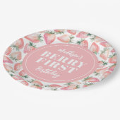 Strawberry Berry Erster Geburtstag Party Pappteller (Schrägansicht)