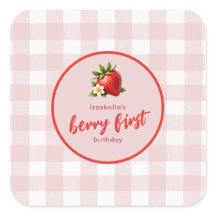 Strawberry Berry Erster Geburtstag Pink Gingham