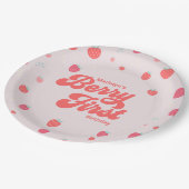 Strawberry Berry Erster Geburtstag Sommer Napkins Pappteller (Schrägansicht)