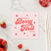 Strawberry Berry Erster Geburtstag Sommer Serviette (Beispiel)