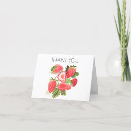 Strawberry Berry Erster Geburtstag Vielen Dank Dankeskarte