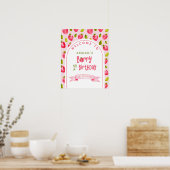 Strawberry Berry Erster Geburtstag Willkommen Poster (Küche)