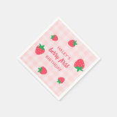 Strawberry Berry Erster Niedlicher Baby Pink Gebur Serviette (Ecke)