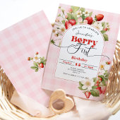 Strawberry Berry Erstes Party Einladung