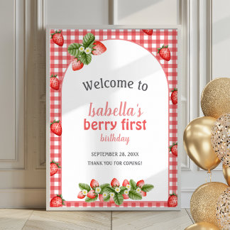 Strawberry Berry Erstes Poster Willkommenszeichen