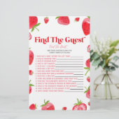 Strawberry Berry findet das Guest Baby Showspiel Briefpapier (Stehend Vorderseite)