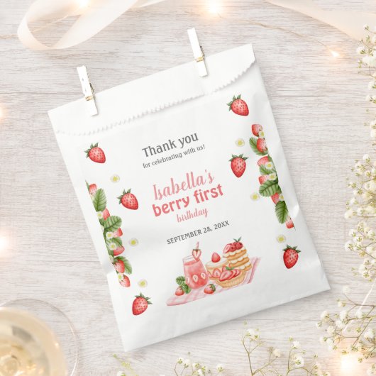 Strawberry Berry First Berry Geschenktütchen (Ausgeschnitten)