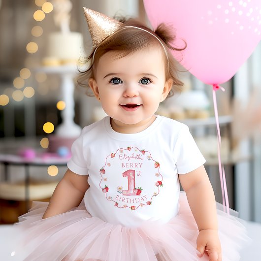 Strawberry Berry First Birthday Baby Baby T-shirt