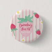 Strawberry Berry First Birthday  Button (Vorderseite)