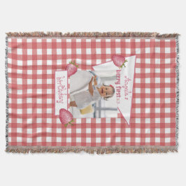 Strawberry Berry First Birthday Decke