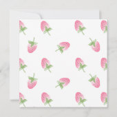 Strawberry Berry First Birthday Einladung (Rückseite)