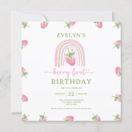 Strawberry Berry First Birthday Einladung