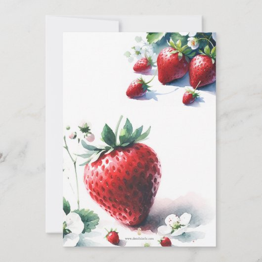 Strawberry Berry First Birthday Einladung (Rückseite)