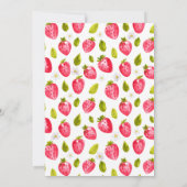 Strawberry Berry First Birthday Einladung (Rückseite)