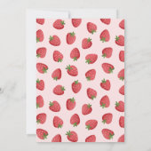 Strawberry Berry First Birthday Einladung (Rückseite)