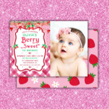 Strawberry Berry First Birthday Foto Girl Party