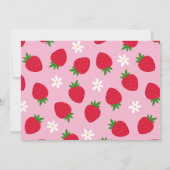 Strawberry Berry First Birthday Foto Girl Party Einladung (Rückseite)