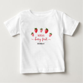 Strawberry Berry First Birthday Gast of Honor Baby T-shirt