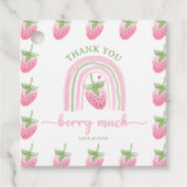 Strawberry Berry First Birthday Geschenkanhänger (Vorderseite)