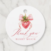 Strawberry Berry First Birthday Geschenkanhänger (Vorderseite)