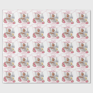 Strawberry Berry First Birthday Geschenkpapier