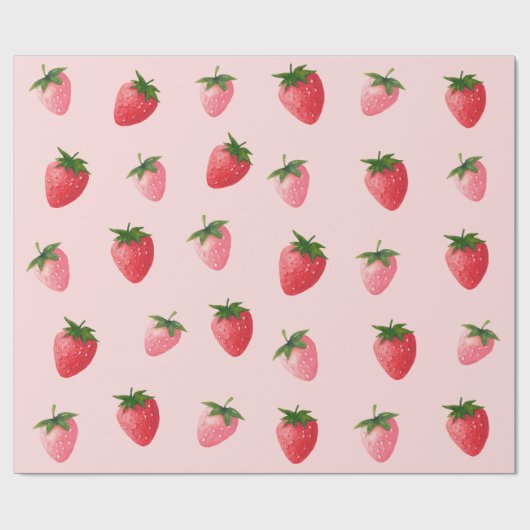 Strawberry Berry First Birthday Geschenkpapier (Flach)