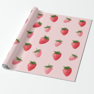Strawberry Berry First Birthday Geschenkpapier