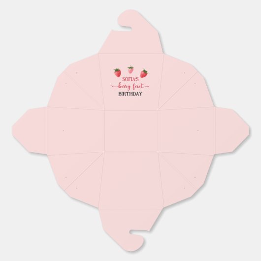 Strawberry Berry First Birthday Geschenkschachtel (Ungeklappt)