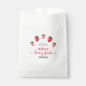 Strawberry Berry First Birthday Geschenktütchen (Vorderseite)