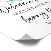 Strawberry Berry First Birthday Girl Sweet Willkom Poster (Ecke)