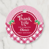 Strawberry Berry First Birthday Girl Vielen Dank Geschenkanhänger (Vorderseite)