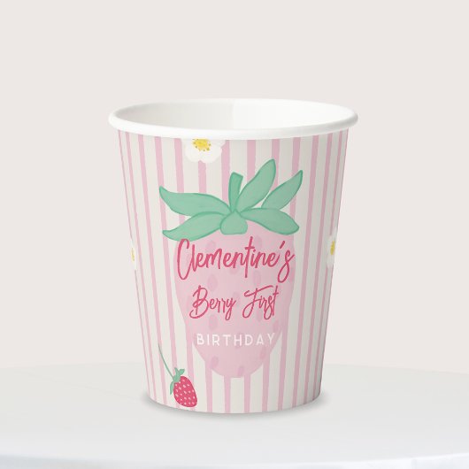 Strawberry Berry First Birthday Paper Cups Pappbecher