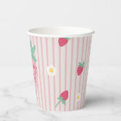 Strawberry Berry First Birthday Paper Cups Pappbecher (Rückseite)