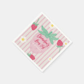 Strawberry Berry First Birthday Paper Napkins Serviette (Ecke)