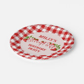 Strawberry Berry First Birthday Paper Plate Pappteller (Schrägansicht)