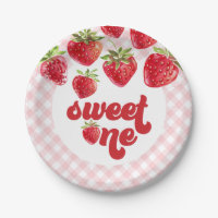Strawberry Berry First Birthday Paper Teller
