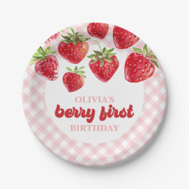 Strawberry Berry First Birthday Paper Teller