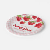 Strawberry Berry First Birthday Paper Teller (Schrägansicht)