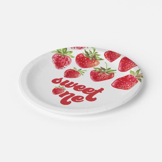 Strawberry Berry First Birthday Paper Teller (Schrägansicht)