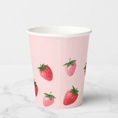 Strawberry Berry First Birthday Pappbecher (Rechts)