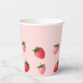 Strawberry Berry First Birthday Pappbecher (Vorderseite)