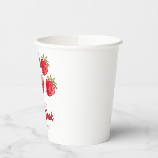 Strawberry Berry First Birthday Pappbecher (Links)