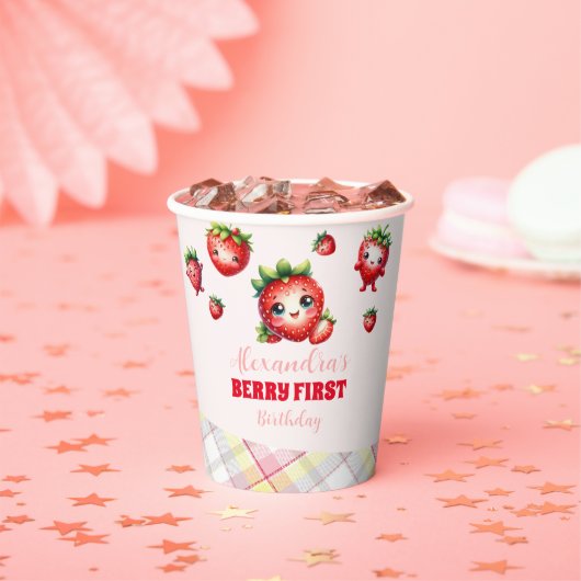 Strawberry Berry First Birthday Pappbecher (Insitu)