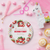 Strawberry Berry First Birthday Pappteller (Party)