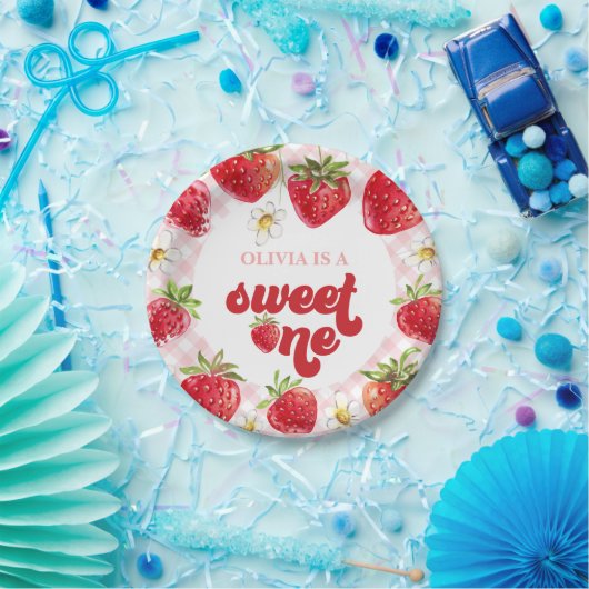 Strawberry Berry First Birthday Pappteller (Party)